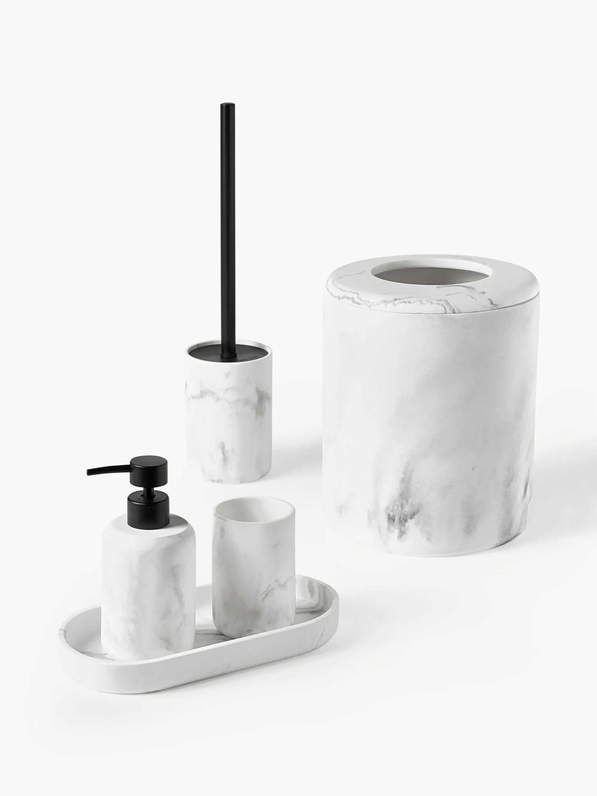 Set di 3 accessori da bagno effetto marmo Kyle