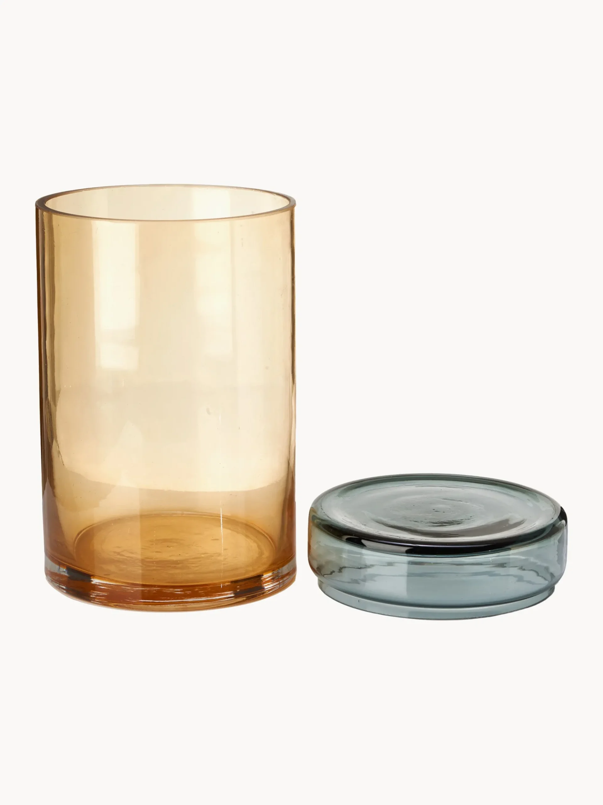 Set di 3 barattoli in vetro soffiato con coperchio Chic
