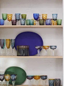 Set di 3 barattoli in vetro soffiato con coperchio Chic