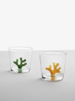 Set di 6 bicchieri acqua in vetro borosilicato fatti a mano Coral Reef