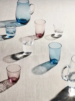 Set di 4 bicchieri acqua in vetro soffiato irregolare Hammered