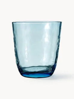 Set di 4 bicchieri acqua in vetro soffiato irregolare Hammered