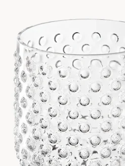 Set di 4 bicchieri da long drink in vetro soffiato con scanalatura in rilievo Vetro