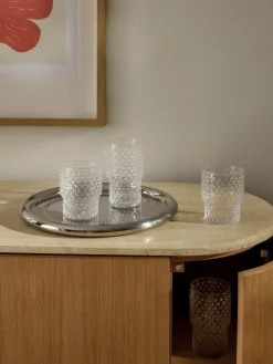 Set di 4 bicchieri da long drink in vetro soffiato con scanalatura in rilievo Vetro