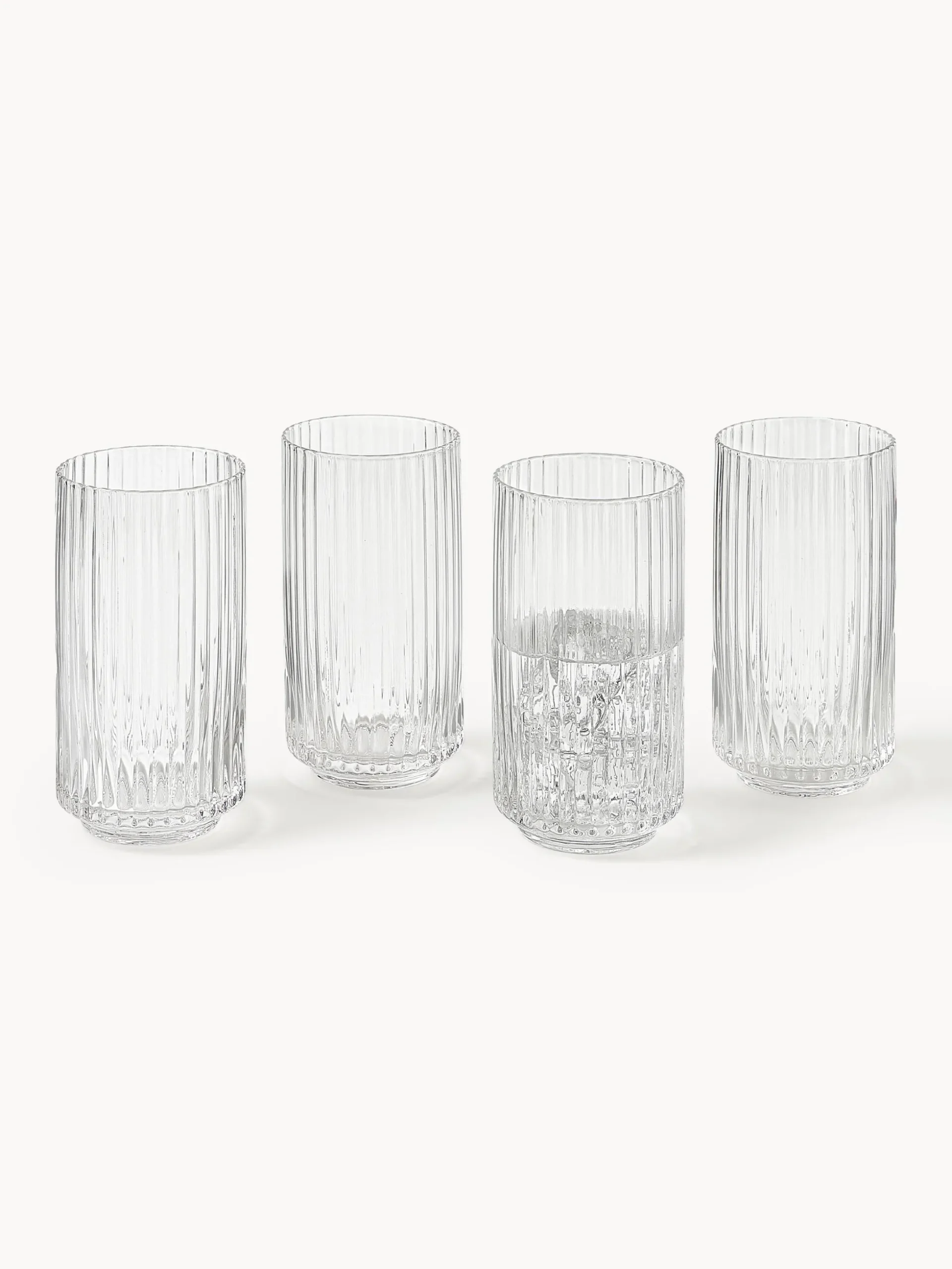 Set di 4 bicchieri da long drink in vetro soffiato Aleo