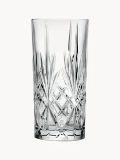 Set di 4 bicchieri da long drink in cristallo con motivo in rilievo Bichiera