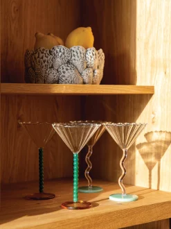 Set di 2 bicchieri da Martini in vetro borosilicato Curve