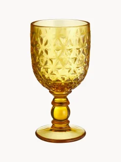 Set di 6 bicchieri da vino con motivo in rilievo Geometrie
