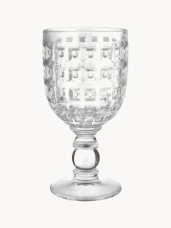 Set di 6 bicchieri da vino con motivo in rilievo Geometrie
