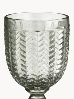 Set di 6 bicchieri da vino con motivo in rilievo Geometrie