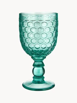 Set di 6 bicchieri da vino con motivo in rilievo Geometrie