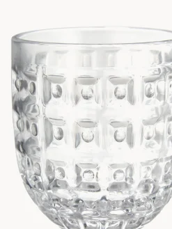 Set di 6 bicchieri da vino con motivo in rilievo Geometrie