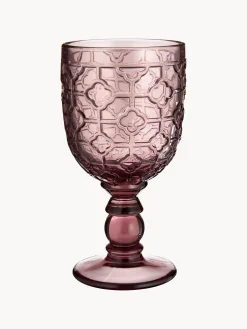Set di 6 bicchieri da vino con motivo in rilievo Geometrie
