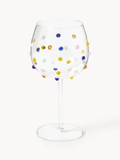 Set di 4 bicchieri da vino in vetro soffiato Perli
