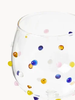 Set di 4 bicchieri da vino in vetro soffiato Perli