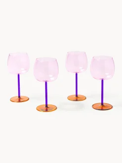 Set di 4 bicchieri da vino rosso in vetro soffiato Karisa