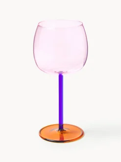 Set di 4 bicchieri da vino rosso in vetro soffiato Karisa