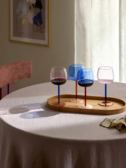 Set di 4 bicchieri da vino rosso in vetro soffiato Karisa