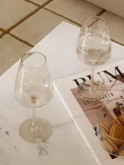 Set di 4 bicchieri da vino bianco in vetro soffiato Ellery
