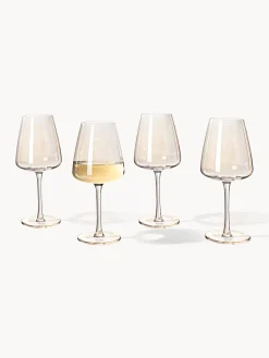 Set di 4 bicchieri da vino bianco in vetro soffiato Ellery