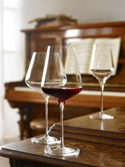 Set di 6 bicchieri da vino rosso in cristallo Quadrophil