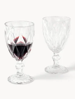 Set di 4 bicchieri da vino con motivo strutturato Colorado