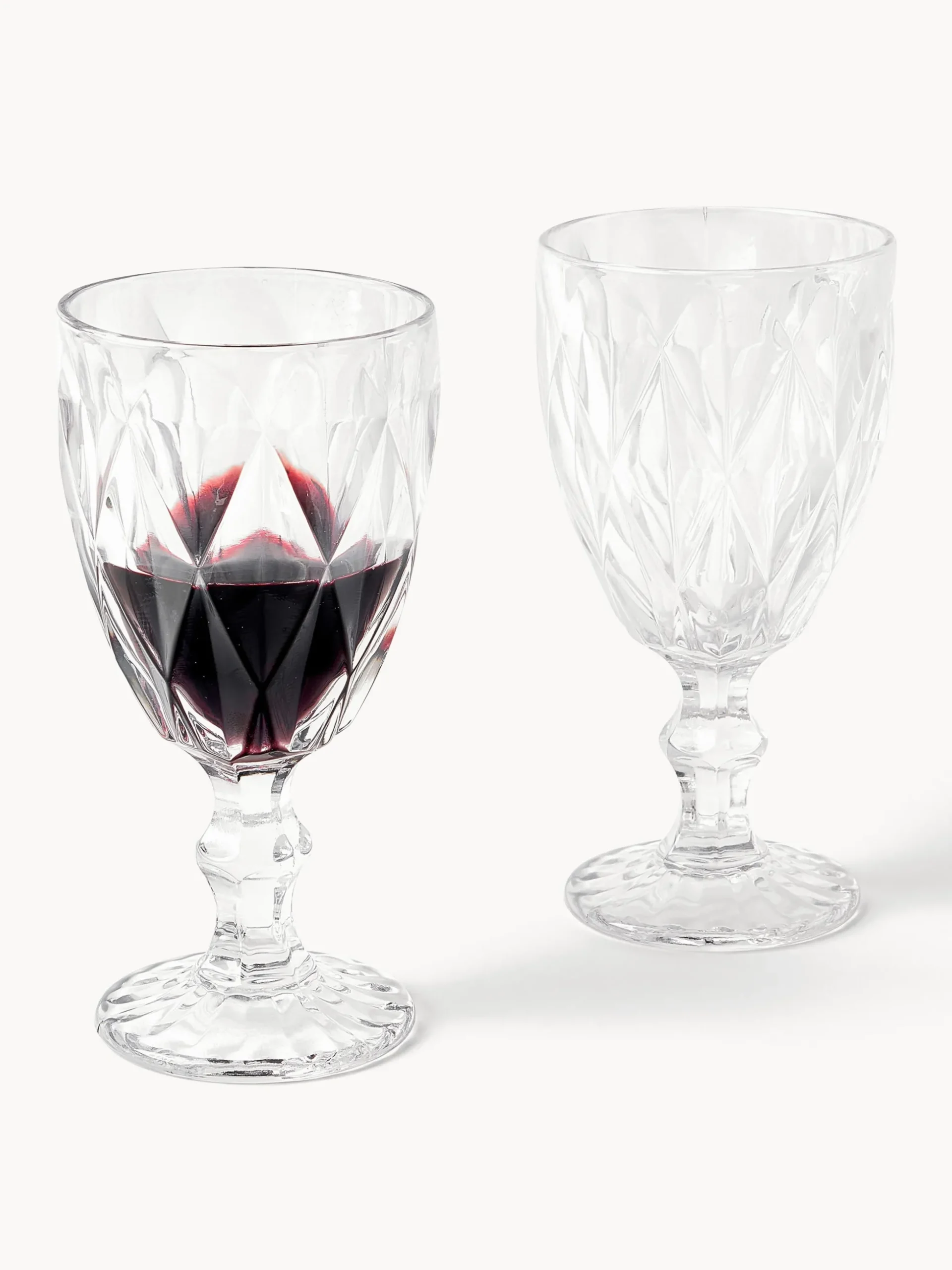 Set di 4 bicchieri da vino con motivo strutturato Colorado