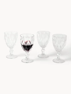 Set di 4 bicchieri da vino con motivo strutturato Colorado