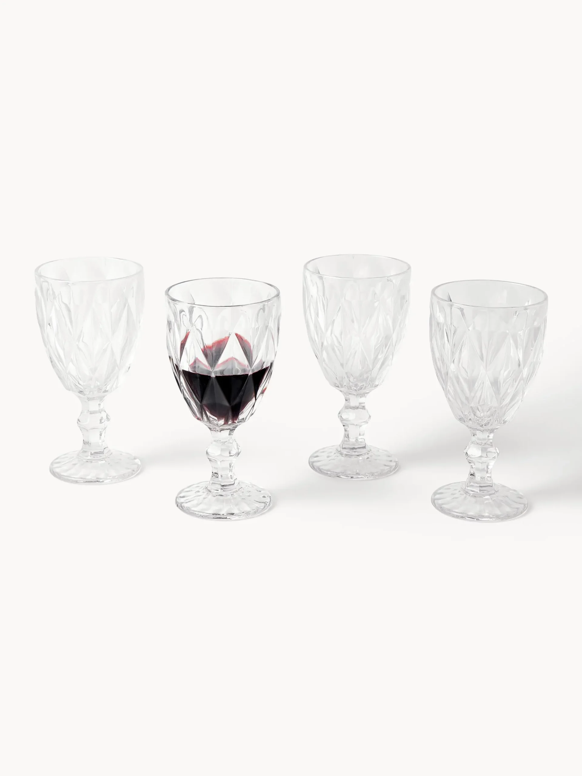 Set di 4 bicchieri da vino con motivo strutturato Colorado