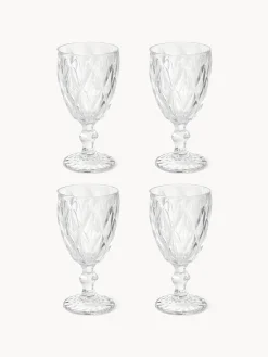 Set di 4 bicchieri da vino con motivo strutturato Colorado