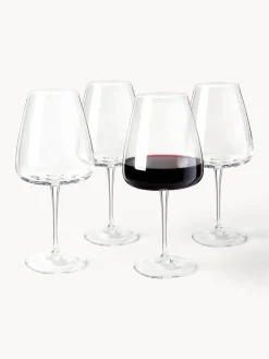 Set di 4 bicchieri da vino rosso in vetro soffiato Ellery