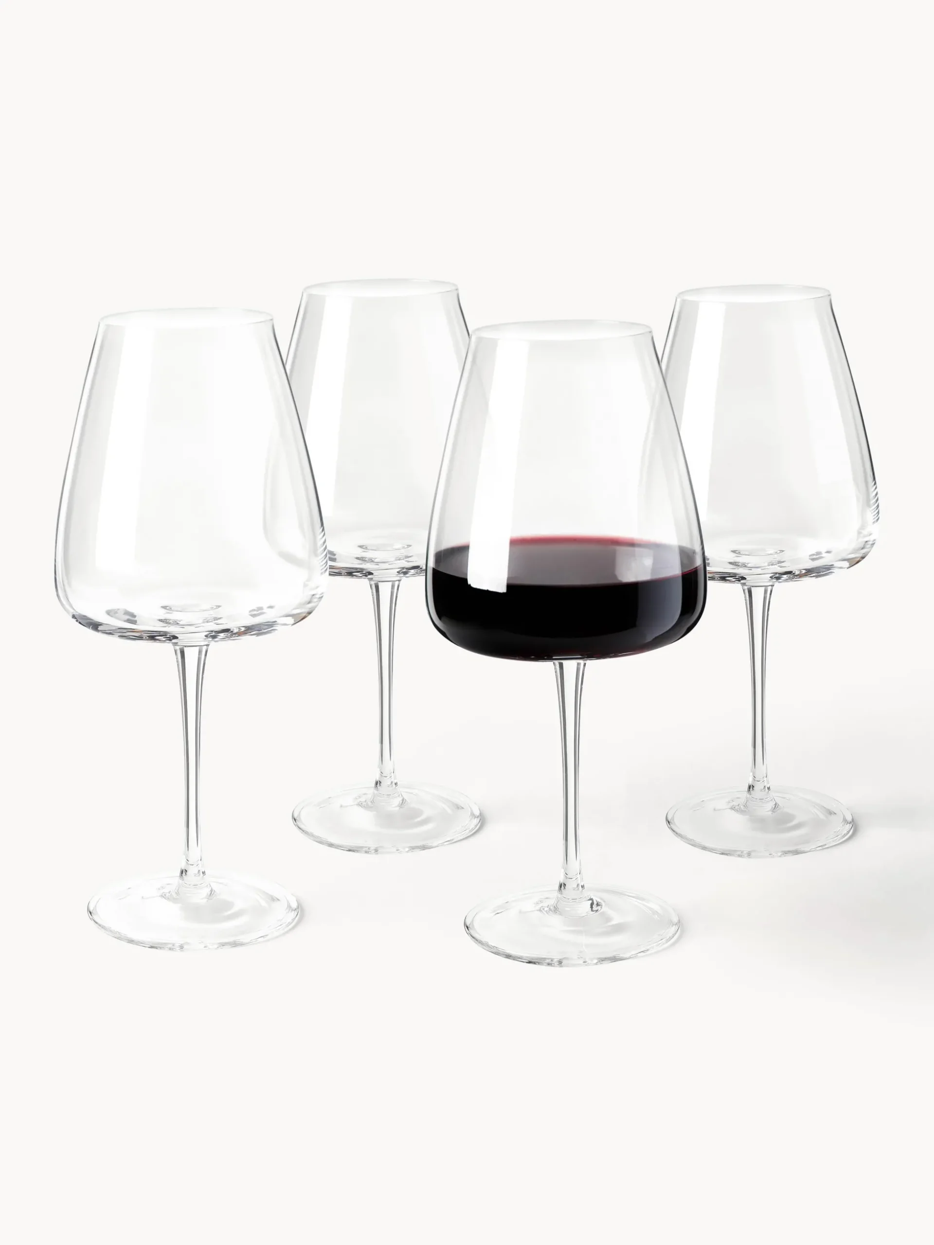 Set di 4 bicchieri da vino rosso in vetro soffiato Ellery