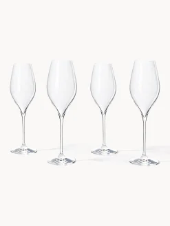 Set di 4 bicchieri da vino bianco in cristallo Silvio