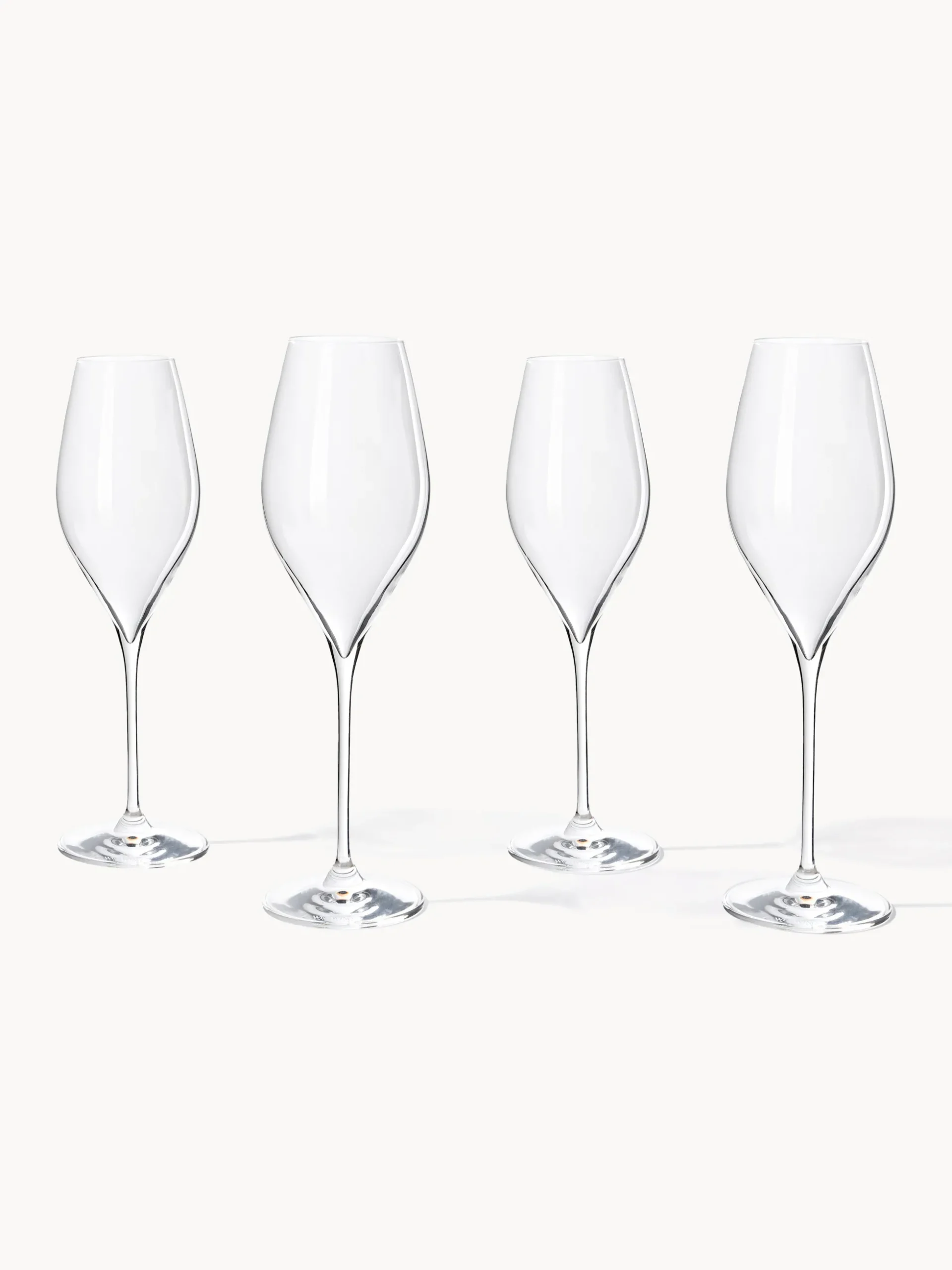 Set di 4 bicchieri da vino bianco in cristallo Silvio