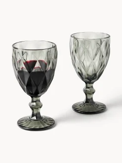 Set di 4 bicchieri da vino con motivo strutturato Colorado