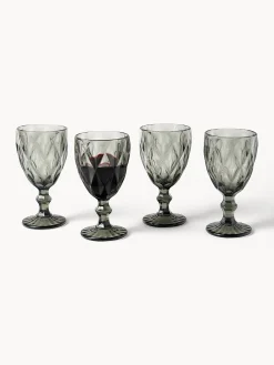Set di 4 bicchieri da vino con motivo strutturato Colorado