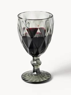 Set di 4 bicchieri da vino con motivo strutturato Colorado
