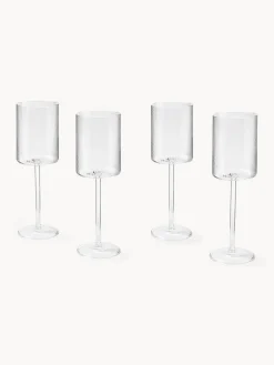 Set di 4 bicchieri da vino bianco in vetro soffiato Limon