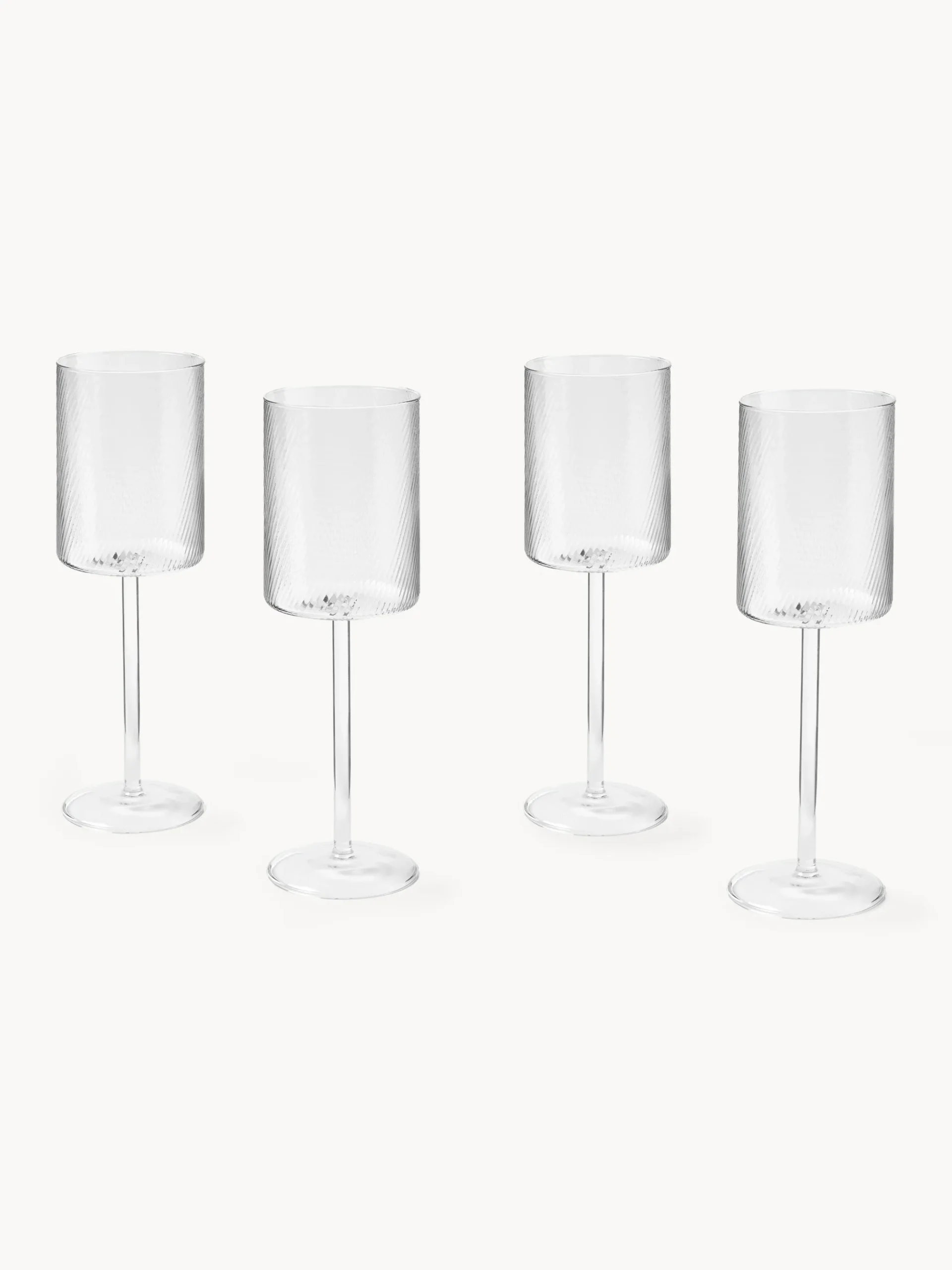 Set di 4 bicchieri da vino bianco in vetro soffiato Limon