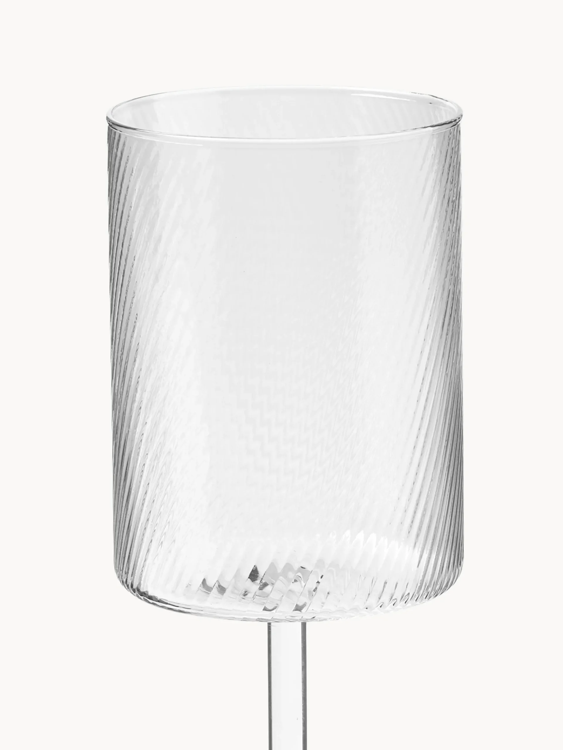 Set di 4 bicchieri da vino bianco in vetro soffiato Limon