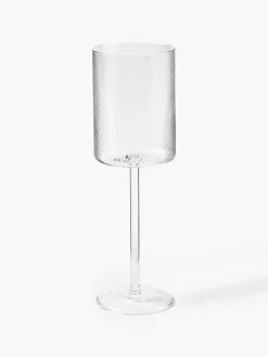 Set di 4 bicchieri da vino bianco in vetro soffiato Limon