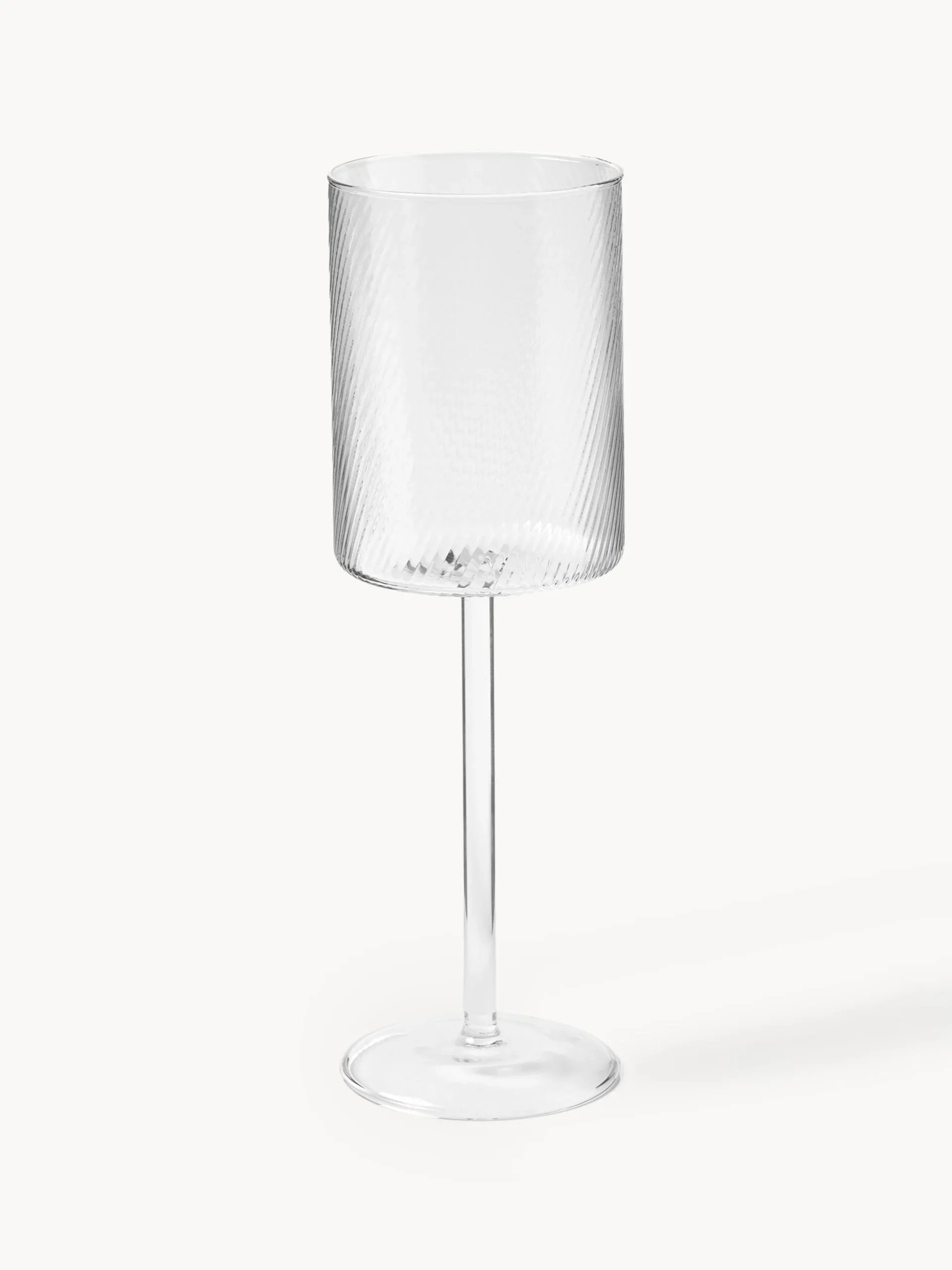 Set di 4 bicchieri da vino bianco in vetro soffiato Limon