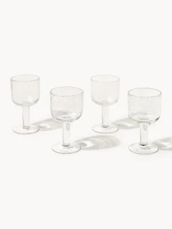 Set di 4 bicchieri da vino in vetro soffiato con bolle d'aria Hippolyte