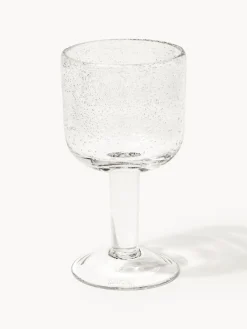Set di 4 bicchieri da vino in vetro soffiato con bolle d'aria Hippolyte