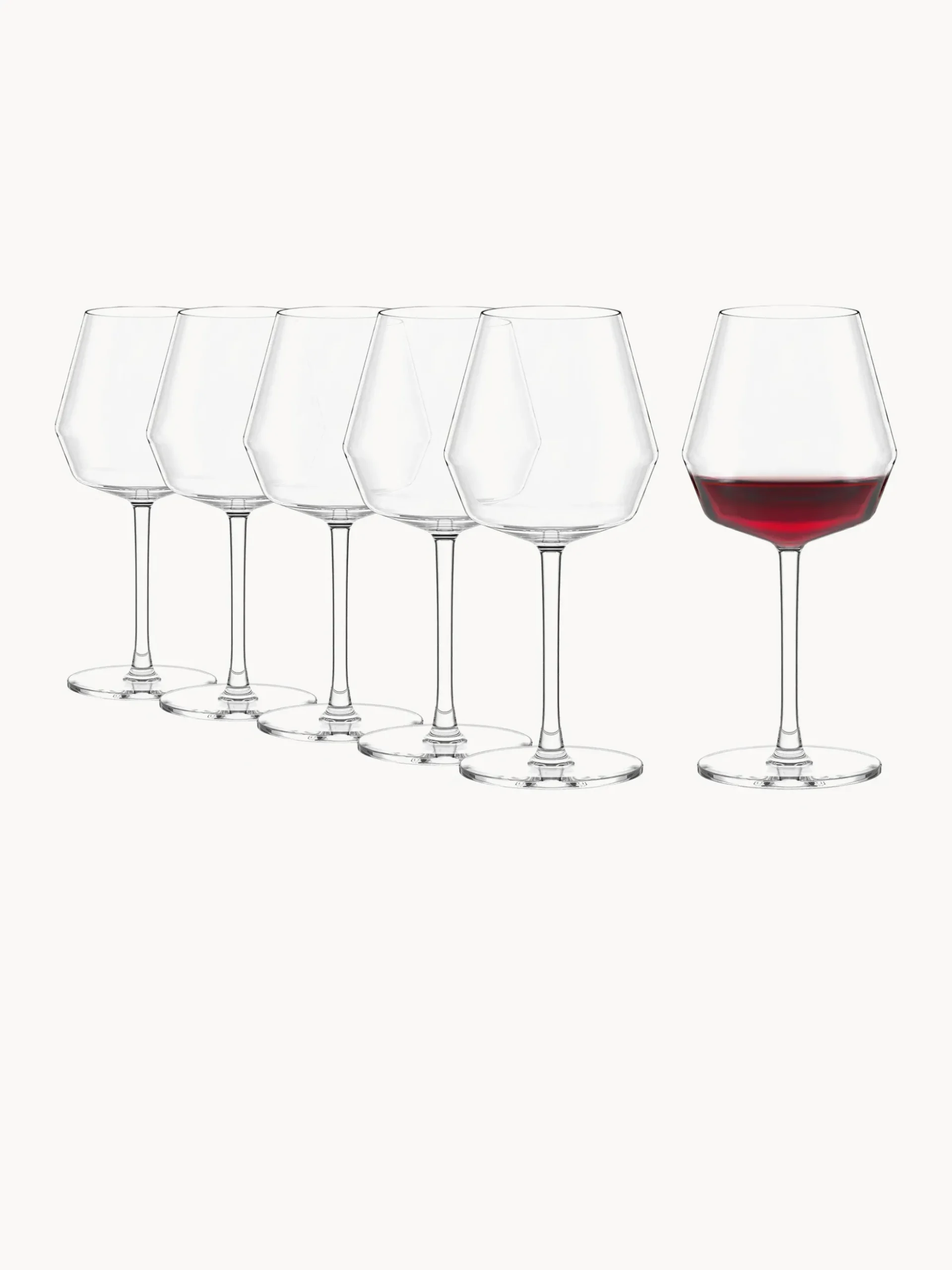 Set di 6 bicchieri da vino rosso in cristallo Celestia