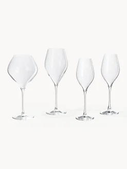 Set di 4 bicchieri da vino rosso in cristallo Silvio