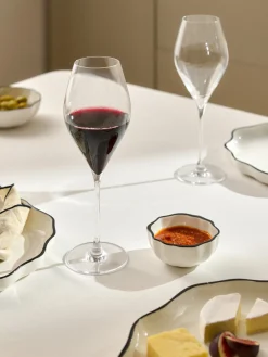 Set di 4 bicchieri da vino rosso in cristallo Silvio