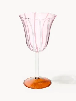 Set di 2 bicchieri da vino fatti a mano in vetro borosilicato Eve