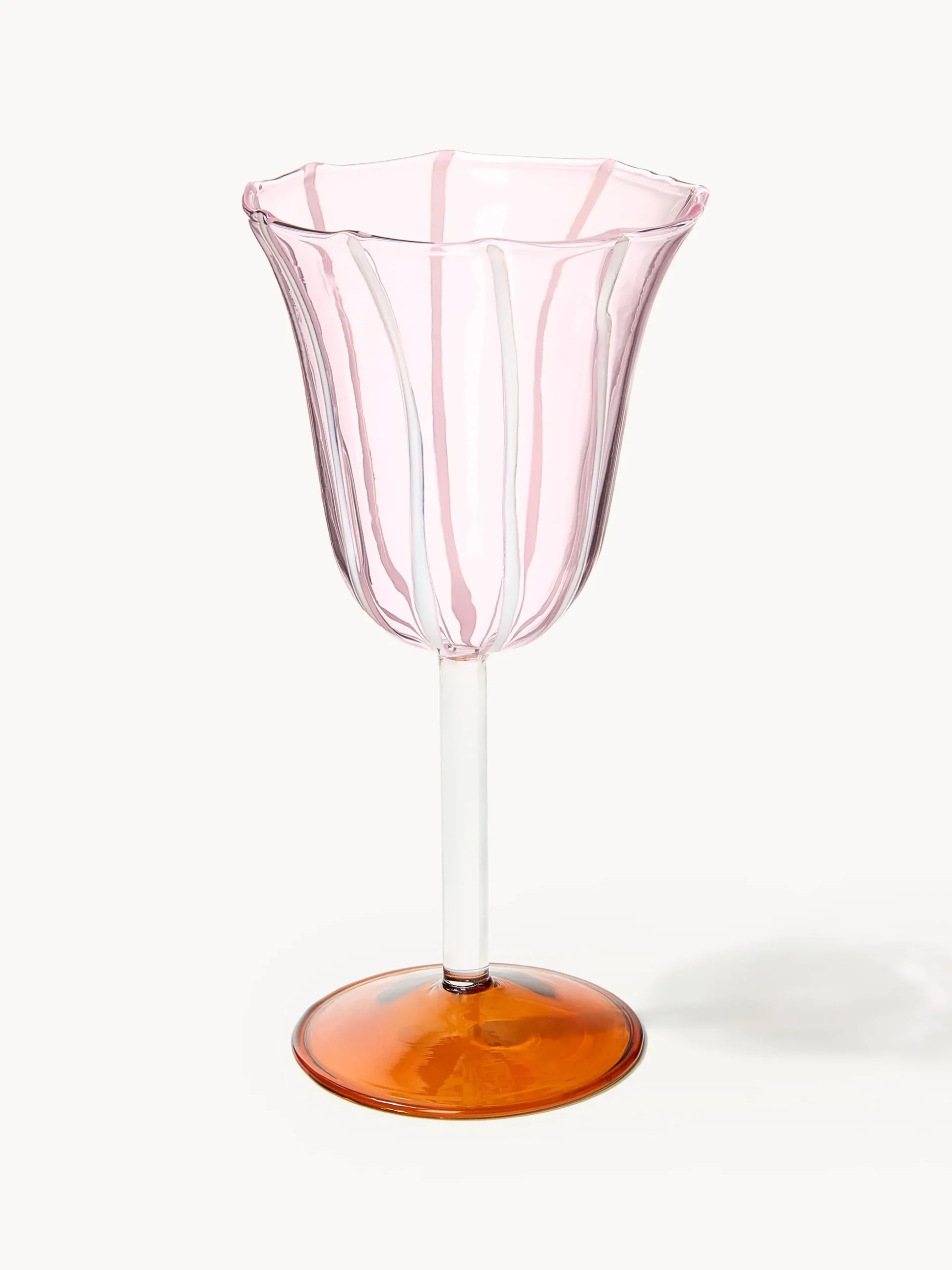 Set di 2 bicchieri da vino fatti a mano in vetro borosilicato Eve