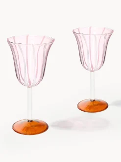 Set di 2 bicchieri da vino fatti a mano in vetro borosilicato Eve